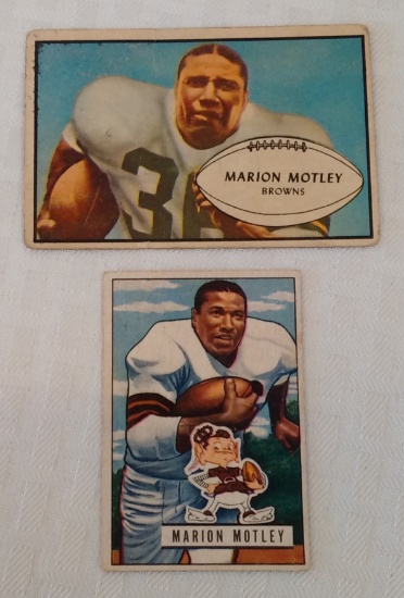 Vintage 1951 & 1953 Bowman NFL Football Card Lot Marion Motley Browns HOF