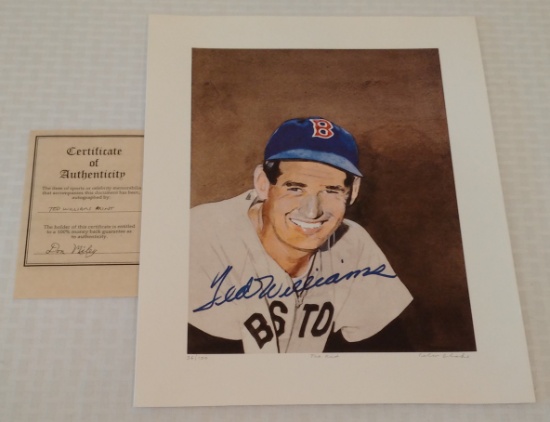 Vintage Ted Williams Autographed Signed 11x14 Artist Print 36/100 Peter Blake DM COA Red Sox HOF