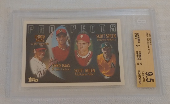1996 Topps MLB Baseball Rookie Card #434 Scott Rolen Phillies Cardinals HOF BGS GRADED 9.5 GEM MINT