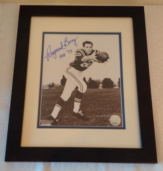 Raymond Berry Autographed Signed 8x10 Photo Colts Framed Matted Steiner COA HOF Inscription