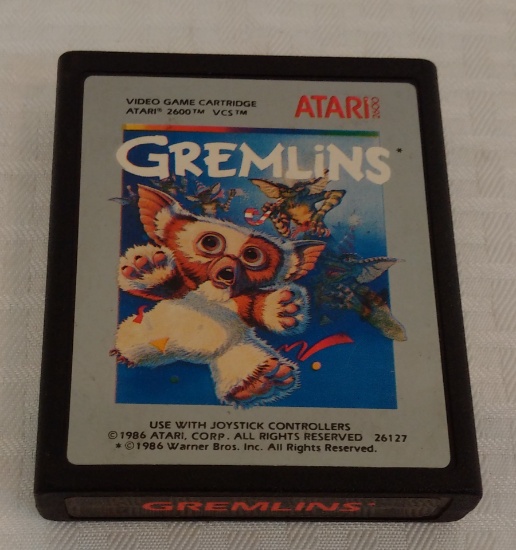 Vintage 1980s Atari 2600 Video Game Cartridge Gremlins Movie Rare
