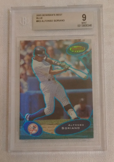 2003 Bowman's Best Blue Insert Card MLB Baseball 71/100 Alfonso Soriano Yankees BGS GRADED 9 MINT