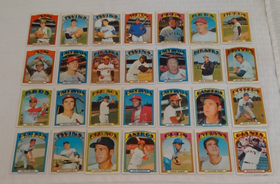 28 Different Vintage 1972 Topps MLB Baseball All HOFers Card Lot High Numbers Maz Kaat Clemente Yaz