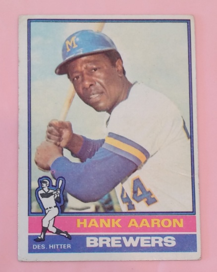 Vintage 1976 Topps MLB Baseball Card #550 Hank Aaron Braves HOF