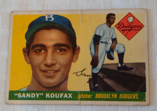 Key Vintage 1955 Topps MLB Baseball Rookie Card RC #123 Sandy Koufax Dodgers HOF