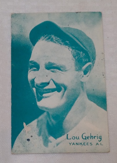 Vintage MLB Baseball Arcade Exhibit Card Lou Gehrig Yankees