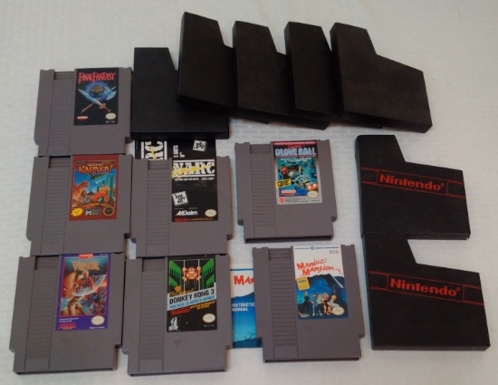 Original NES Nintendo Video Game Cartridge Lot Final Fantasy Maniac Mansion Manual Sleeves