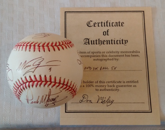 5x Signed Boston Red Sox Autographed ROMLB Manny Nomar Pedro Tony Clark Rickey Henderson DM COA