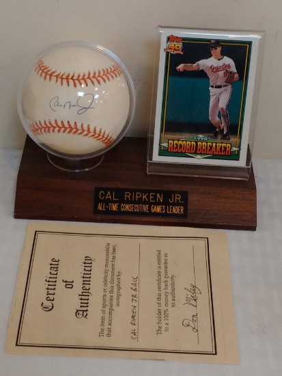 Cal Ripken Jr Autographed Signed ROMLB Baseball Orioles HOF w/ Case Card DM COA