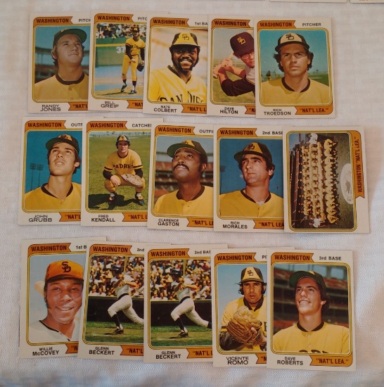 15 Vintage 1974 Topps MLB Baseball Washington Variation Card Lot Near Team Set McCovey HOF 14 Diff