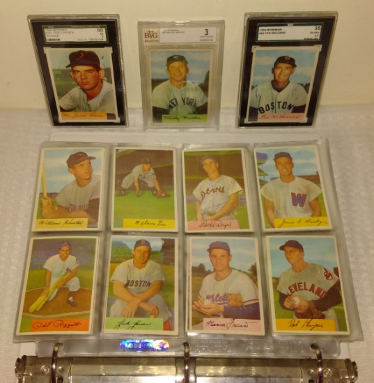 Vintage 1954 Bowman MLB Baseball Complete 224 Card Set Solid Mid Grade Slabbed Mantle Mays Williams