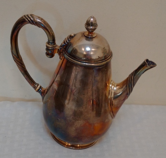 Vintage Antique Halphen 18 Silver Plate Tea Pot Kettle Pitcher w/ Lid #14425 Rare 7''