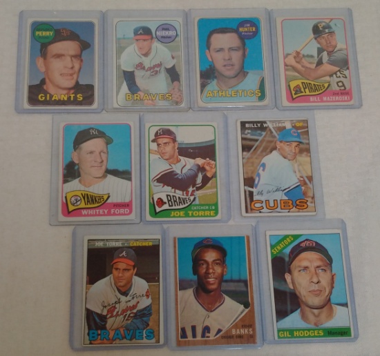 Vintage 1960s Topps MLB Baseball All HOFer Star Card Lot 1962 Ernie Banks Ford Maz Williams Hodges