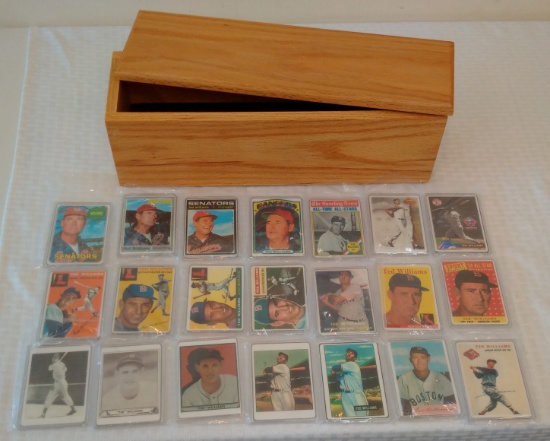 Porcelain Topps Bowman Playball MLB Baseball Card Lot Ted Williams 21 Card Set w/ Case R&N Red Sox