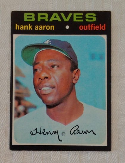 Vintage 1971 Topps MLB Baseball Card #400 Hank Aaron Braves HOF Solid Condition