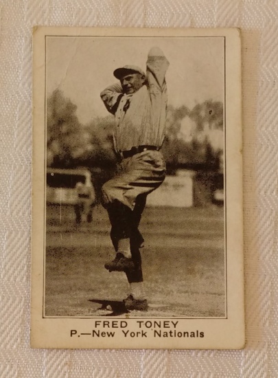 Vintage 1921 American Caramel MLB Baseball Card Fred Toney NY Nationals Giants Lancaster York PA