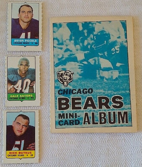 Vintage 1969 Topps NFL Football 4 In1 Insert Card Lot Bears Album Piccolo Sayers Butkus HOF