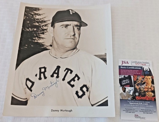 Vintage Original Danny Murtaugh Autographed Signed 1950 Pirates Team Issue 8x10 Photo JSA COA Type 1