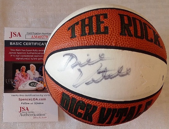 Dick Vitale Autographed Signed Mini The Rock Basketball JSA COA ESPN Announcer Awesome Baby