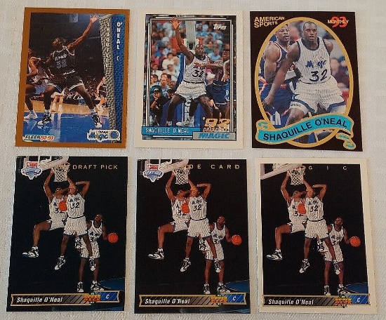 6 Different Shaquille O'Neal Rookie Card Lot RC NBA Shaq 1992-93 Topps Upper Deck Fleer Lakers HOF