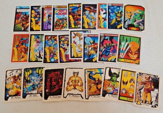25 Different Vintage Marvel Wolverine Card Lot X-Men 1987 1989 1990 Colossal Impel Early Issue Rare