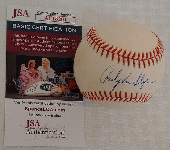 Andy Van Slyke Autographed Signed ROMLB Baseball Pirates Cardinals Bill White Ball JSA ONL