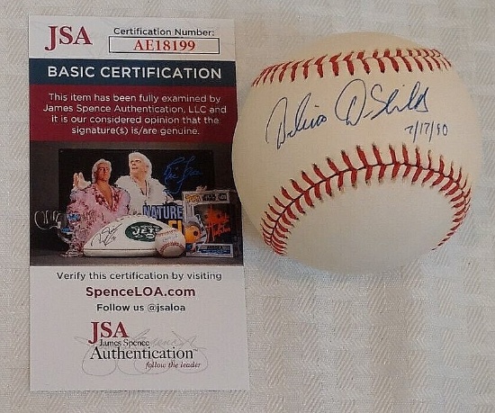 Delino DeSheilds Autographed Signed ROMLB Baseball Expos Bill White Ball JSA ONL Date Inscription