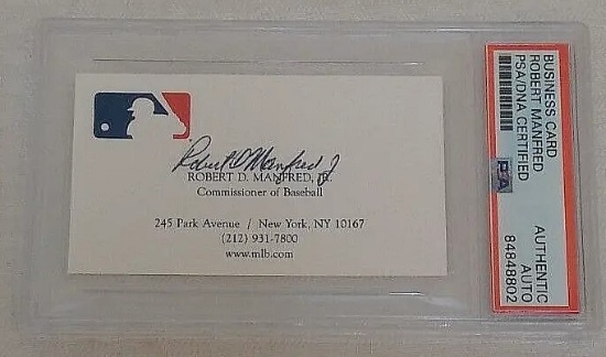 Robert Manfred MLB Baseball Commissioner Autographed Signed PSA Slabbed Business Card