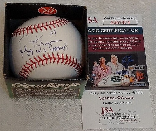 Rob Thomson Autographed Signed ROMLB Baseball JSA Phillies Manager Inscription 2009 Yankees Coach