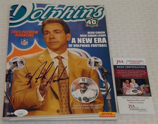 Nick Saban Autographed Signed 2005 Miami Dolphins Full Magazine NFL Football JSA COA Alabama LSU