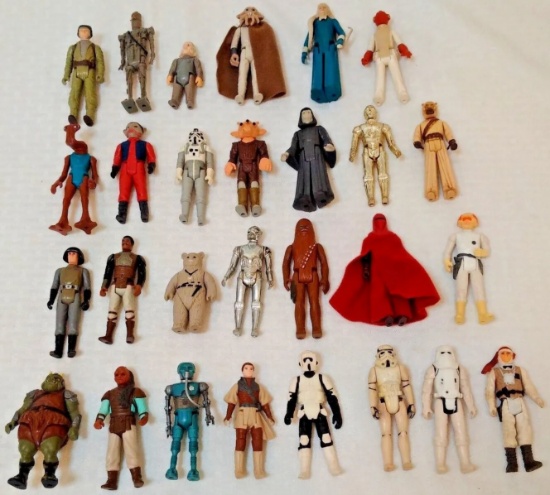 28 Vintage Kenner Star Wars Action Figure Lot POTF ROTJ ESB Ewok 1977 1980s C-3PO Leia Trooper