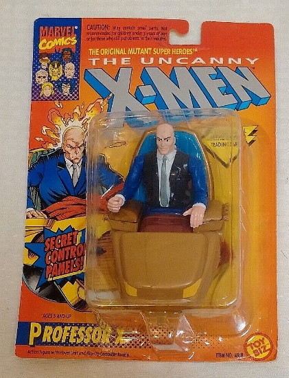 Vintage ToyBiz MOC X-Men Figure Professor X Rogue Trading Card 1993 Marvel Chair