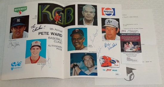 6x Vintage 1/1 Autographed Group Signed 1979 Pete Ward Baseball Program JSA Chicken Dale Murphy