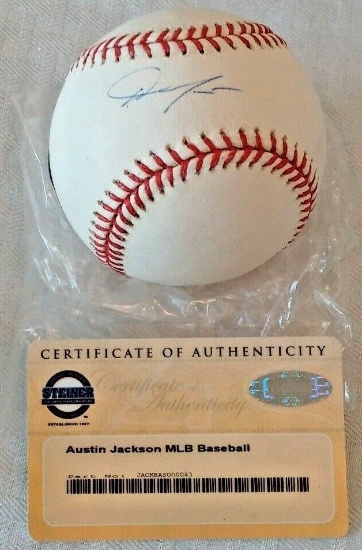 Austin Jackson Autographed Signed ROMLB Baseball MLB Steiner Holo COA Tigers