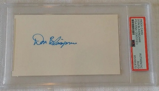 Don Blasingame Autographed Signed PSA Slabbed Index Card MLB Baseball Cardinals