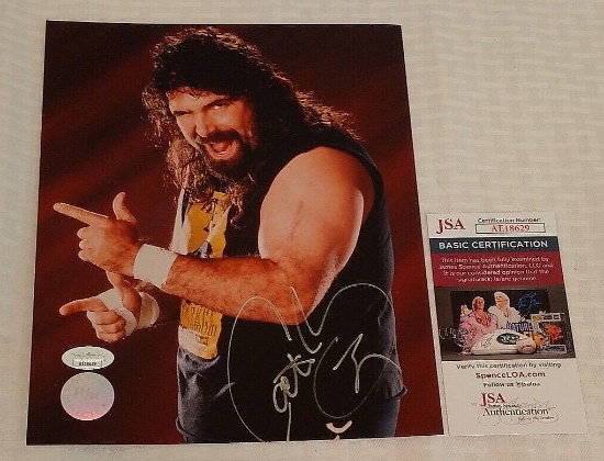 Cactus Jack Mick Foley Autographed Signed JSA WWF Wrestling 8x10 Photo WWE WCW NWA