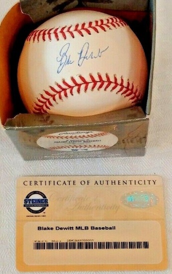 Blake DeWitt Autographed Signed ROMLB Baseball MLB Steiner Holo COA Dodgers Cubs