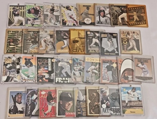 60 Different Frank Thomas Insert Card Lot 1990s White Sox HOF Gold DieCut #'d Proof Crowns MLB