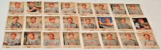 Vintage 1950 Philadelphia Inquirer Newspaper 24 Hand Cut Card Complete Set Phillies MLB Whiz Kids