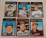 6 Vintage 1971 Topps Baseball Manager All HOFer Card Lot Williams Alston Hodges Durocher Weaver Red