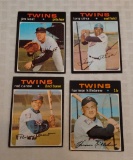 4 Vintage 1971 Topps MLB Baseball Card Lot Twins All HOFers Killebrew Carew Oliva Kaat