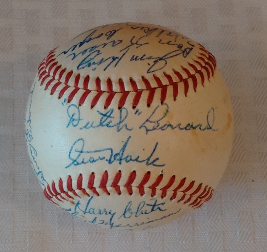 Vintage 1955 Chicago Cubs Team Signed Autographed Baseball Warren Giles Ball Dutch Leonard