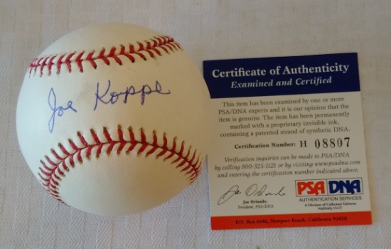 Joe Koppe Autographed Signed ROMLB Basebal MLB Ball PSA COA Phillies