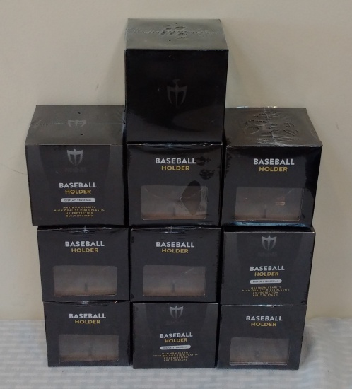 10 Brand New Sealed Max Brand MLB Baseball Case Display Cube Lot UV Protection