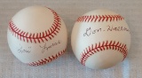 2 Autographed Signed ROMLB Baseball Lot Phillies Lou Lucier & Don Hasenmayer