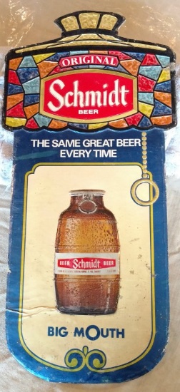 Schmidt Beer Sign Foil over Cardboard