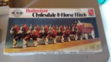 Budweiser Model Kit 1/20 Scale, Clydesdale Team and Wagon 8 horses. RARE!! HARD ONE TO FIND!!