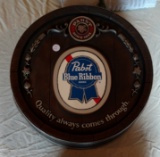 Beer Barrel Wall Hanging Pabst Blue Ribbon Plastic in Mint Condition