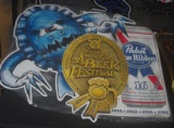 Pabst Blue Ribbon Beer Tin YETI, 22 X 23 Inches