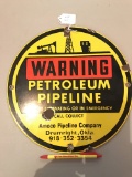 Porcelain AMACO Petrolium Pipeline Sign! Vintage